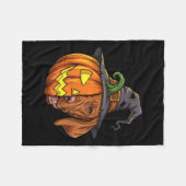 Vizsla Pumpkin Kürbislaterne Halloween Kids Mens Fleecedecke (Vorderseite (Horizontal))
