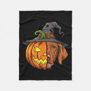 Vizsla Pumpkin Kürbislaterne Halloween Kids Mens Fleecedecke