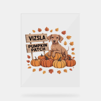 Vizsla Pumpkin Patch Dog Lovers Erntedank Hallo Acrylschild