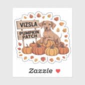 Vizsla Pumpkin Patch Dog Lovers Erntedank Hallo Aufkleber (Blatt)