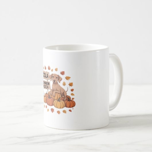 Vizsla Pumpkin Patch Dog Lovers Erntedank Hallo Kaffeetasse (VorderseiteRechts)