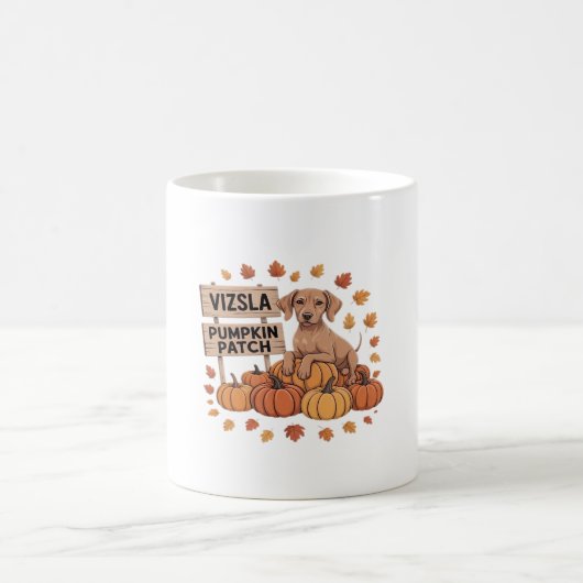 Vizsla Pumpkin Patch Dog Lovers Erntedank Hallo Kaffeetasse (Mittel)