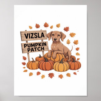 Vizsla Pumpkin Patch Dog Lovers Erntedank Hallo Poster