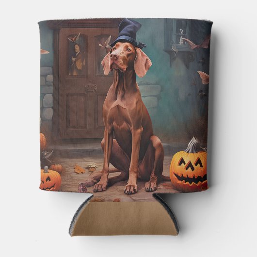 Vizsla Pumpkins Halloween Beängstigend Dosenkühler (Vorderseite)