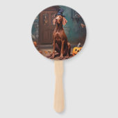 Vizsla Pumpkins Halloween Beängstigend Fächer (Vorderseite)