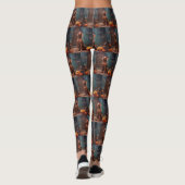 Vizsla Pumpkins Halloween Beängstigend Leggings (Rückseite)