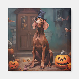 Vizsla Pumpkins Halloween Beängstigend Magnet