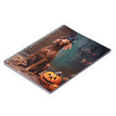 Vizsla Pumpkins Halloween Beängstigend Notizblock (Linke Seite)