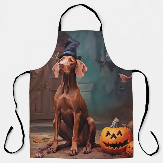 Vizsla Pumpkins Halloween Beängstigend Schürze (Vorderseite)