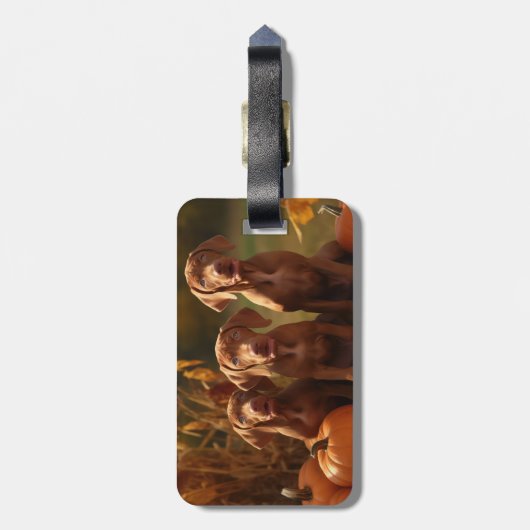 Vizsla Puppy Autumn Delight Pumpkin Gepäckanhänger