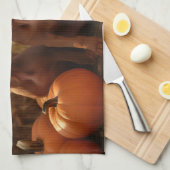 Vizsla Puppy Autumn Delight Pumpkin Geschirrtuch (Viertel Falte)