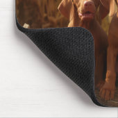 Vizsla Puppy Autumn Delight Pumpkin Mousepad (Ecke)