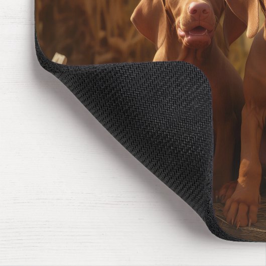 Vizsla Puppy Autumn Delight Pumpkin Mousepad (Ecke)
