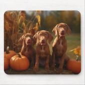 Vizsla Puppy Autumn Delight Pumpkin Mousepad (Vorne)