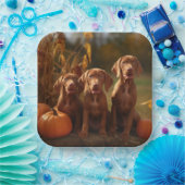 Vizsla Puppy Autumn Delight Pumpkin Pappteller (Party)