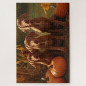 Vizsla Puppy Autumn Delight Pumpkin Puzzle (Vertikal)