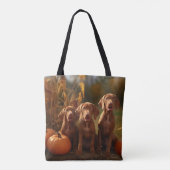 Vizsla Puppy Autumn Delight Pumpkin Tasche (Rückseite)