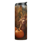 Vizsla Puppy Autumn Delight Pumpkin Thermosbecher (Nach links gedreht)