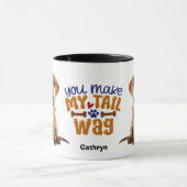 Vizsla Puppy Dog Du machst meinen Schwanz Wag Tasse (Zentrum)