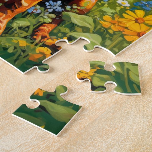 Vizsla Puppy im Bereich der Wildblume von Größen Puzzle (Seite)