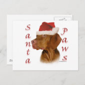 Vizsla Santa Paws Feiertagspostkarte (Vorne/Hinten)