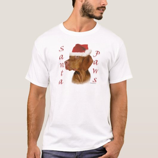 Vizsla Santa Paws T-Shirt (Vorderseite)