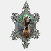 Vizsla Schneeflocke-Weihnachtsverzierung Schneeflocken Zinn-Ornament (Links)