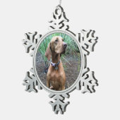 Vizsla Schneeflocke-Weihnachtsverzierung Schneeflocken Zinn-Ornament (Rechts)