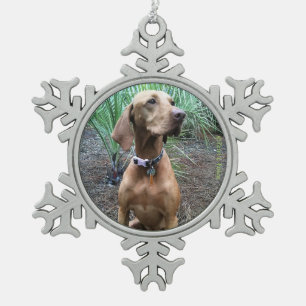 Vizsla Schneeflocke-Weihnachtsverzierung Schneeflocken Zinn-Ornament