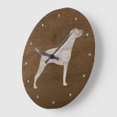 Vizsla-Silhouette Große Wanduhr (Winkel)