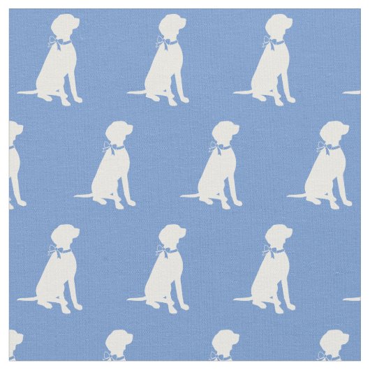 Vizsla Silhouette Pet Light Blue Stoff (Nahaufnahme)