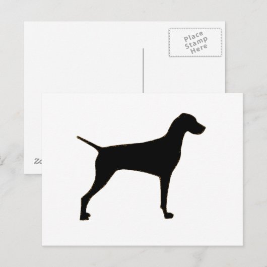 Vizsla-Silhouette Postkarte (Vorne/Hinten)