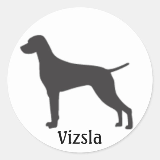 Vizsla-Silhouette Runder Aufkleber (Vorderseite)