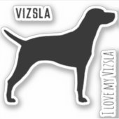 Vizsla Silhouette Vinyl Sticker (Vorderseite)