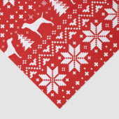 Vizsla Silhouette-Weihnachtsmuster-Rot Seidenpapier (Detail)