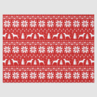 Vizsla Silhouette-Weihnachtsmuster-Rot