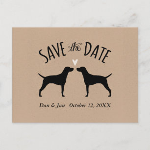 Vizsla Silhouetten, die Save the Date Wedding sind Ankündigungspostkarte