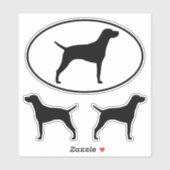 Vizsla Silhouetten Vinyl Sticker Set (Blatt)