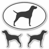 Vizsla Silhouetten Vinyl Sticker Set (Vorderseite)