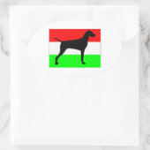 vizsla silo Hungary-Flag.jpg Ovaler Aufkleber (Tasche)