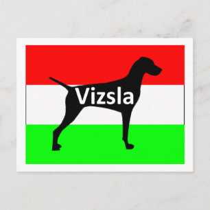 vizsla silo name auf Hungary-Flag.png Postkarte