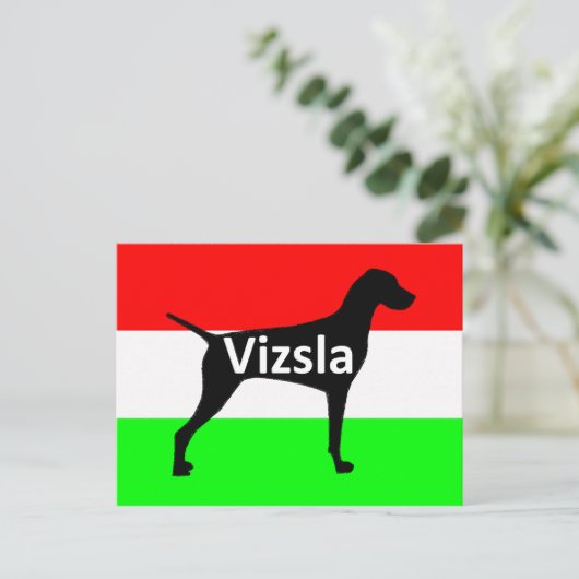 vizsla silo name auf Hungary-Flag.png Postkarte (Stehend Vorderseite)