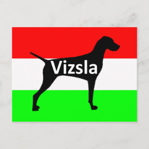 vizsla silo name auf Hungary-Flag.png Postkarte