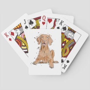 Vizsla Sitzender Cartoon Spielkarten