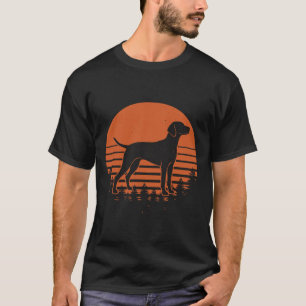 Vizsla-Sonnenuntergang Retro-Hund-Silhouette T-Shirt