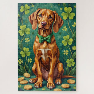 Vizsla St Patrick’s Day Elegante Glückshund Puzzle