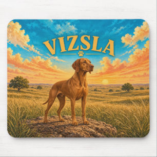 Vizsla, Tallgrass Prairie Vintage-Wasserfarbe Mousepad