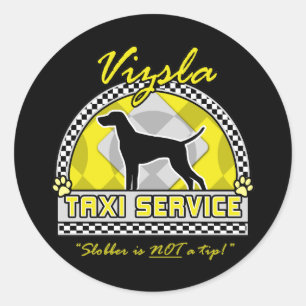 Vizsla Taxi Service Runder Aufkleber