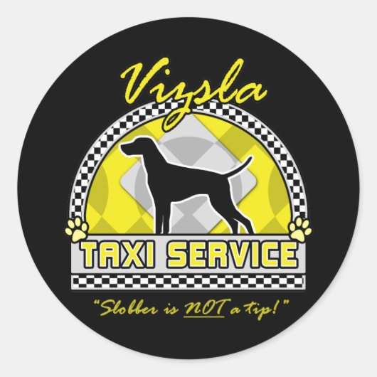 Vizsla Taxi Service Runder Aufkleber (Vorderseite)
