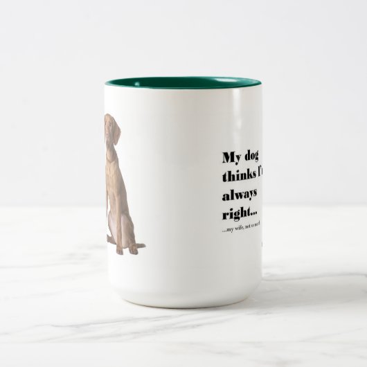 Vizsla V Ehefrau-Tasse Zweifarbige Tasse (Mittel)